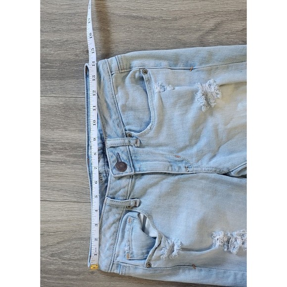 American Eagle Skinny Stretch Slight Distressed Light Blue Jeans Womens 4 Short - Picture 9 of 11